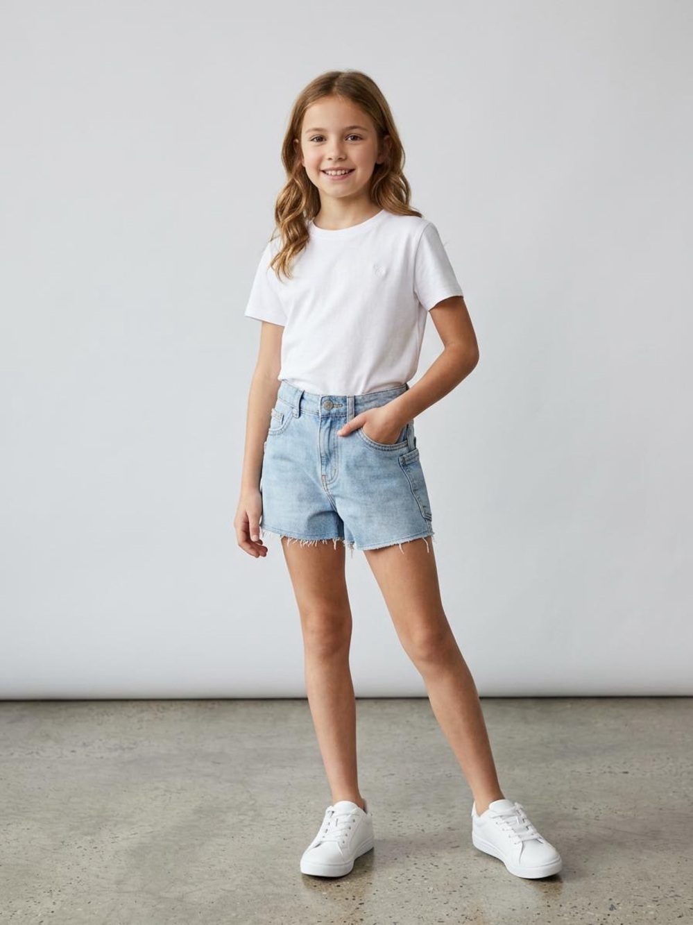 Zara Light Blue Denim Shorts for Kids